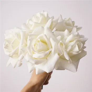 High-end 5Head Moisturizing Roses Artificial Flowers Real Touch Rose Bridal Bouquet…