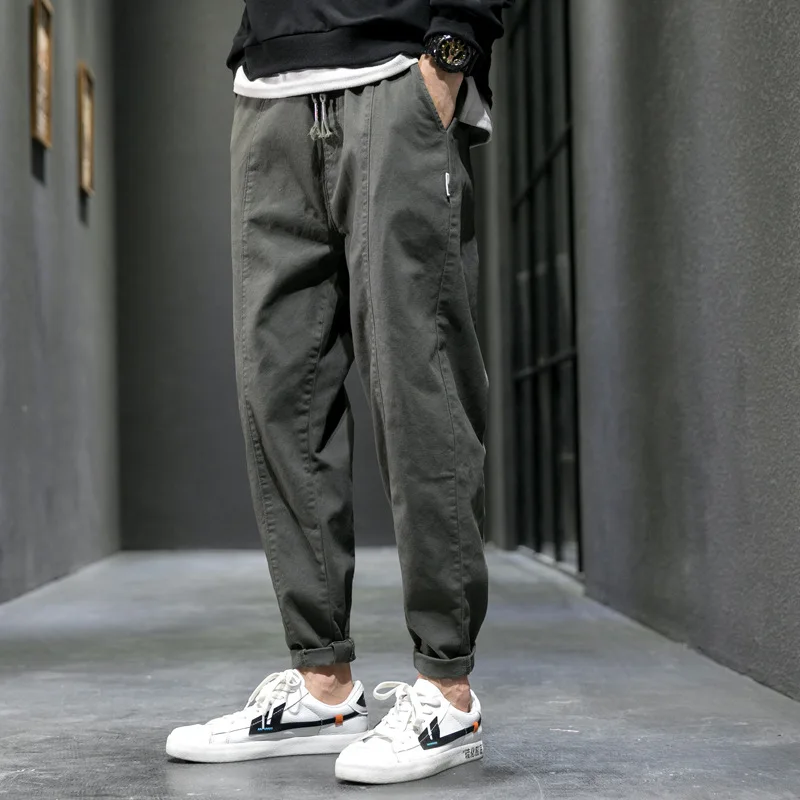 

2024 Spring Autumn New Fashion Temperament Korean Pants Man Straight Leg Loose Casual Male Trousers Hip Hop Streetwear Clothes