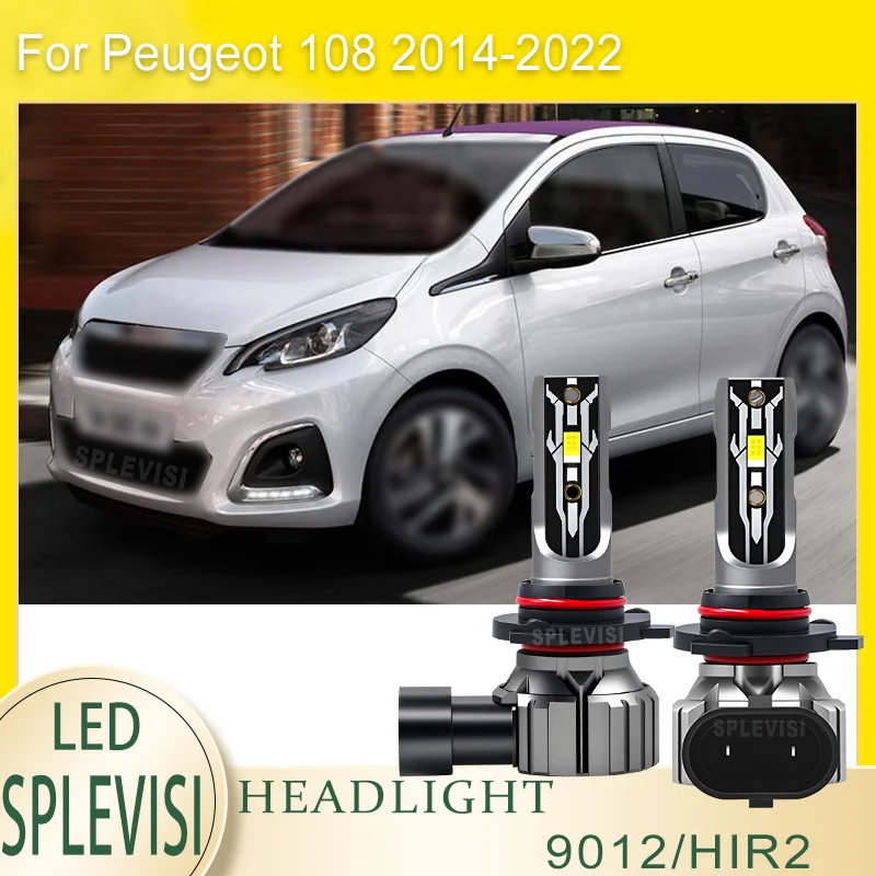 Long Lifespan Simple Install 9012/HIR2 LED Headlight For Peugeot 108 2014-2022 2014 2015 2016 2017 2018 2019 2020 2021 2022