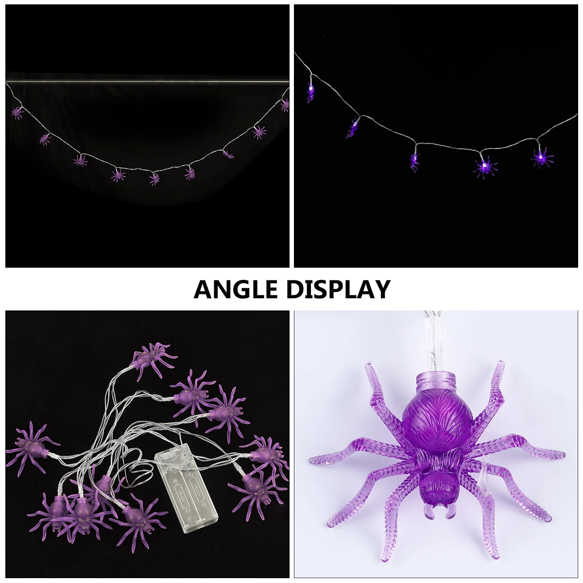 

Indoor Purple Spider LED Light String Decorations Lights Copper Wire Spiders Halloween