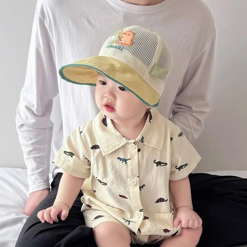 

Thin Children's Mesh Basebal Hat Large-Brim Breathable Kids Summer Sun Hat Sun Protection Anti-UV Baby Duckbill Hat Outdoor