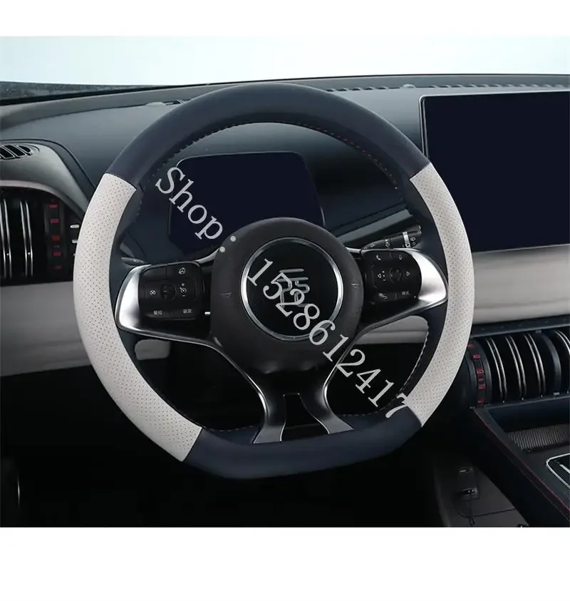 

Automobile Leather Steering Wheel Cover For BYD ATTO 3 Yuan Plus Accessories 2022-2023 Interior Protection Decoration