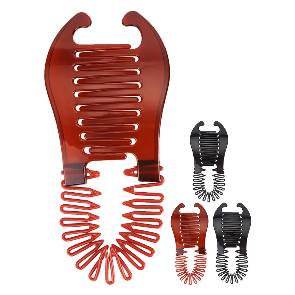 

4 Pcs Plastic Clip Banana Ponytail Holder Clips Hair Women Curly for Mini Hairpins