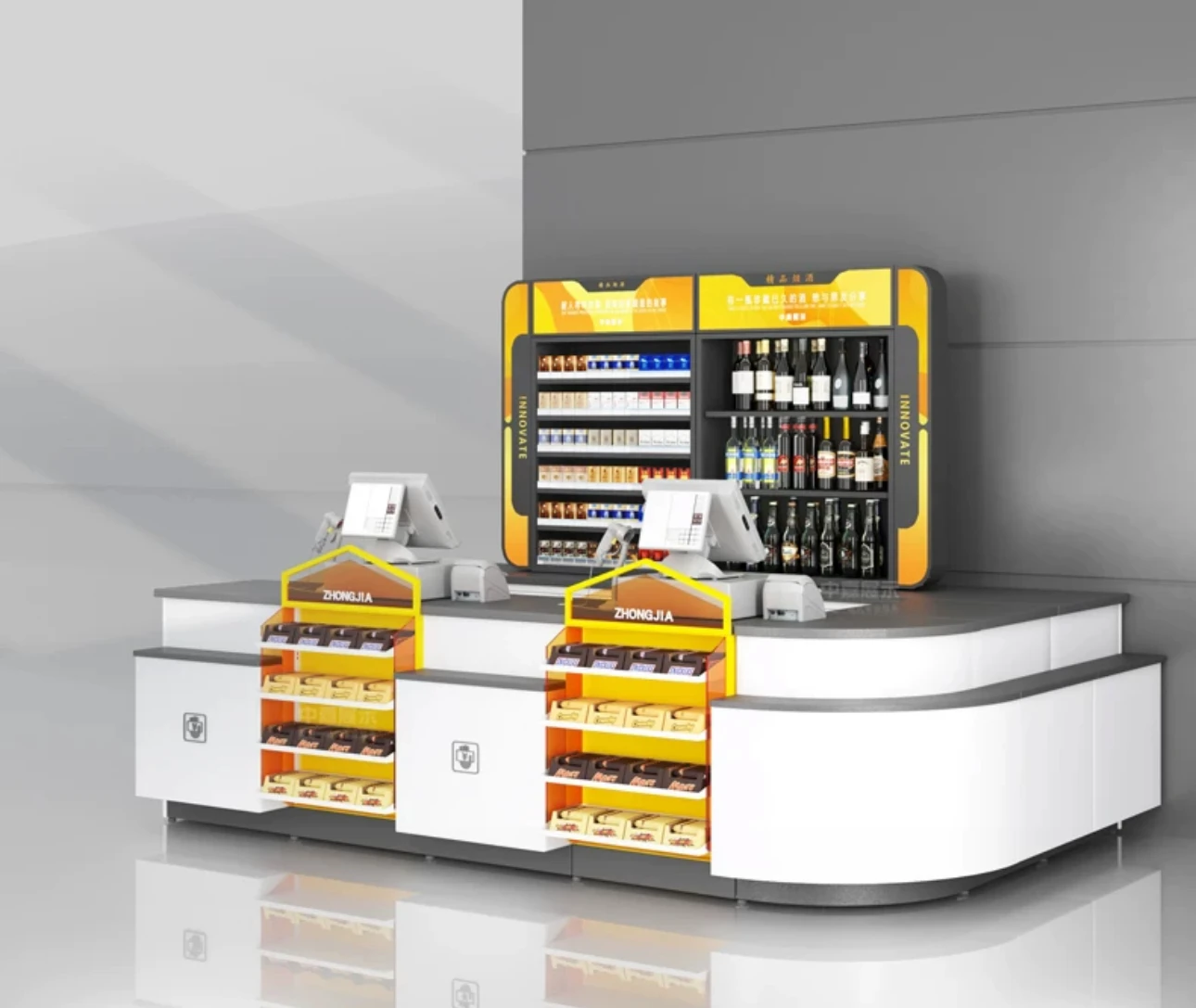 Display cabinet integrated counter convenience store simple front desk small bar