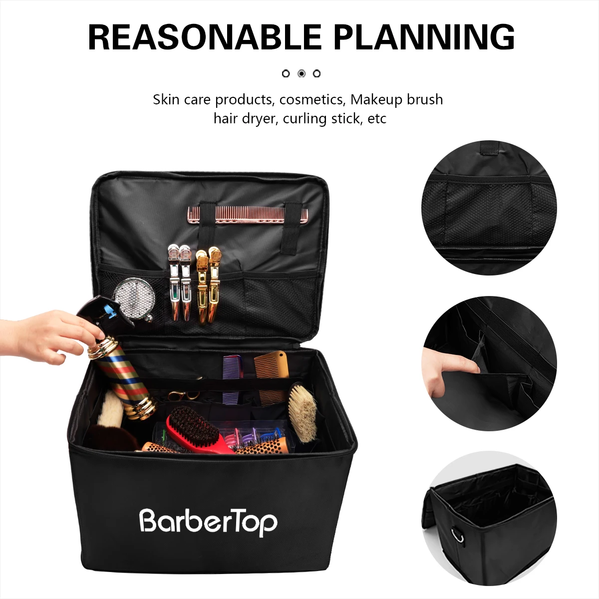 Barber Hairdressing Tools Storage Bag Large Capacity Folding Cosmetics Case Waterproof Portable Travel Bag Salon Home Supplies