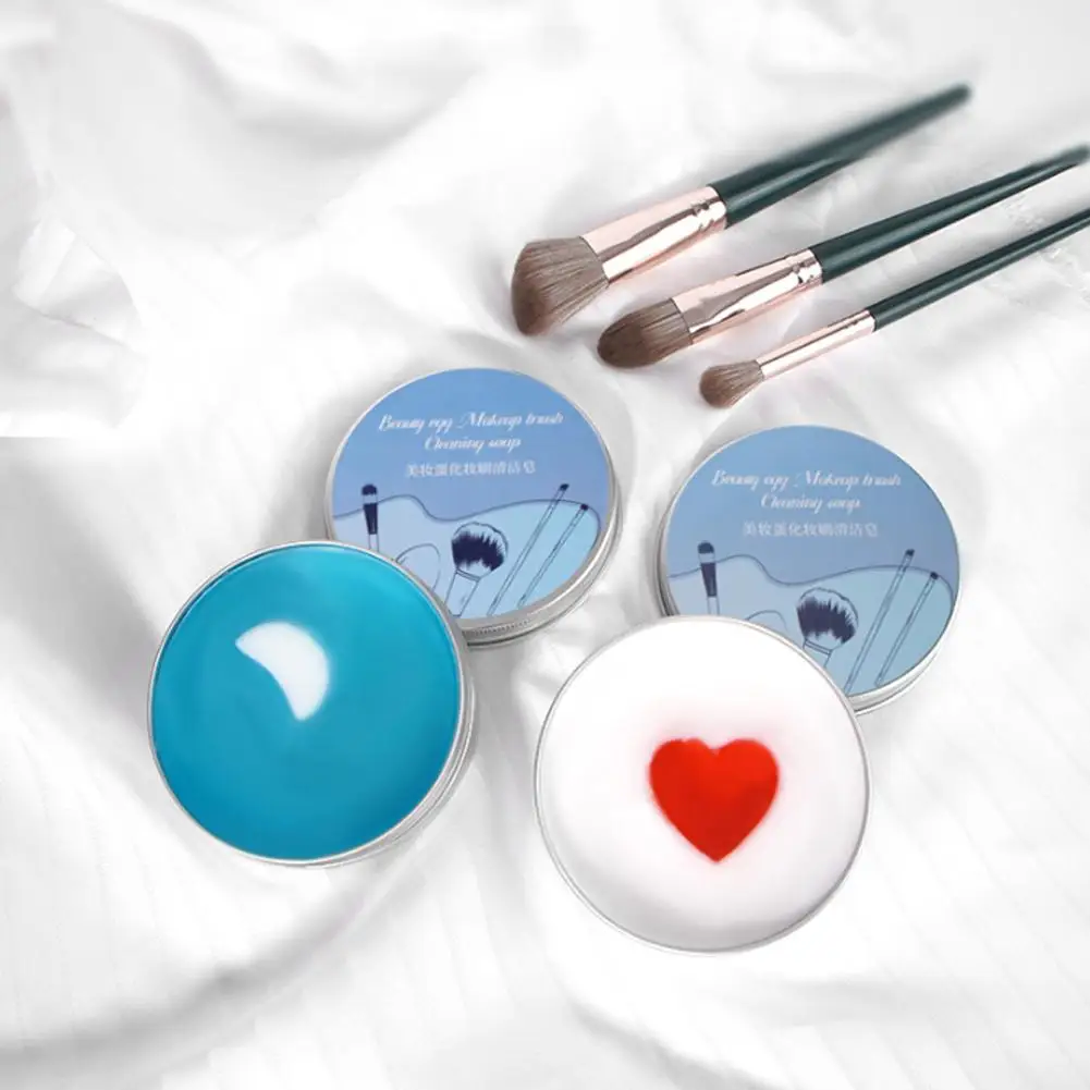 Herzförmige Reinigungsseife + Silikonpad, Make-up-Pinsel und Beauty-Mixer, Reinigungsseife, Beauty-Tool und Puderquaste-Reinigungsseife