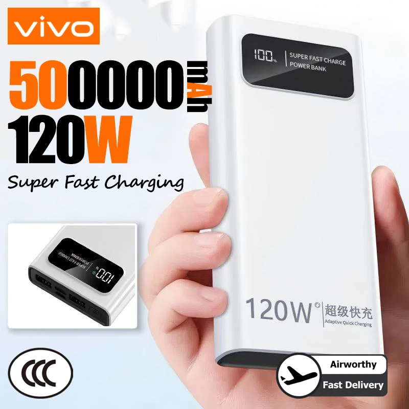 بنك الطاقة Xiaomi 120W شحن سريع للغاية 200000 بطارية خارجية محمولة ذات سعة كبيرة mAh للطاقة المتنقلة لهاتف آيفون الجديد