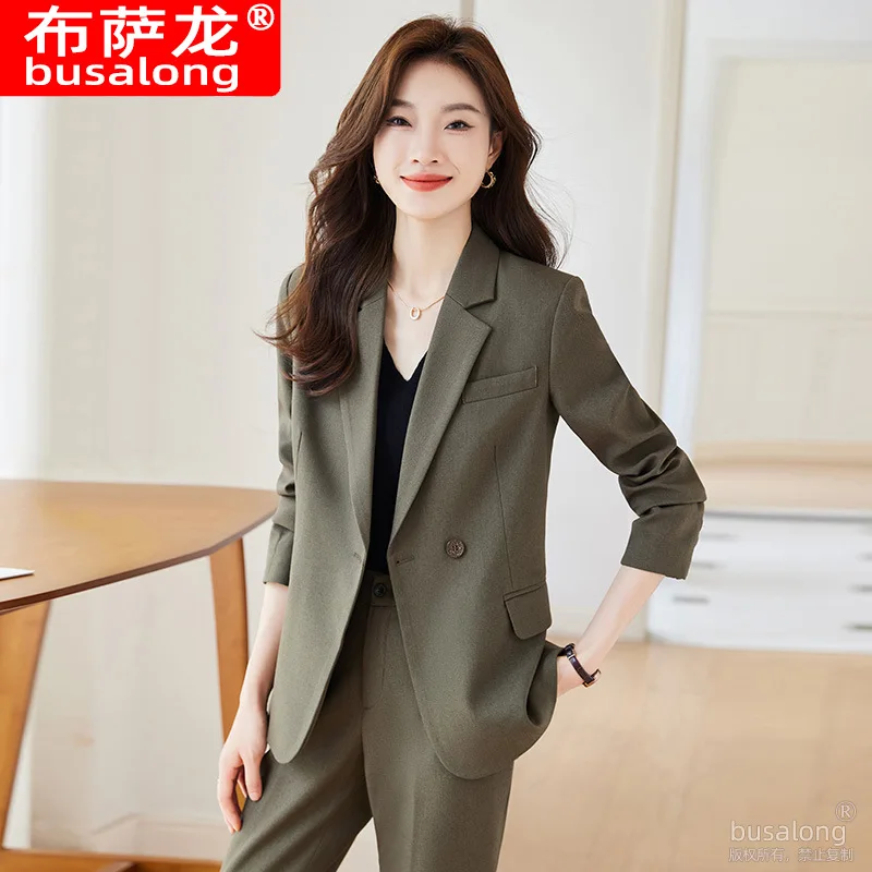 Professional Suit Women's Autumn and Winter Fashionable and Capable Elegant Work Clothes High-Grade Gray Suit JacketolWorkplace