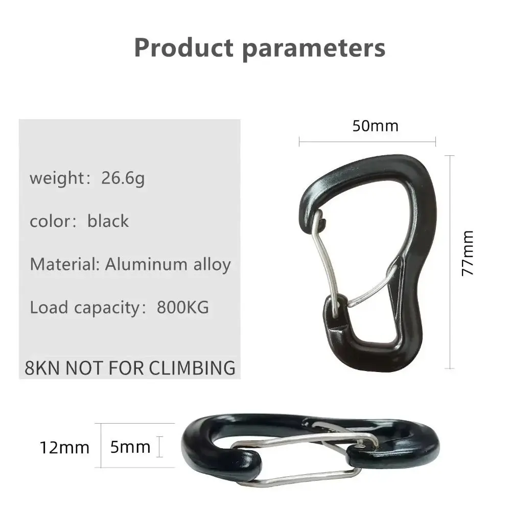Karabinerhaken aus Aluminiumlegierung, multifunktional, robust, mit Schnellverschluss, für Hängematten, Outdoor – Detail 1
