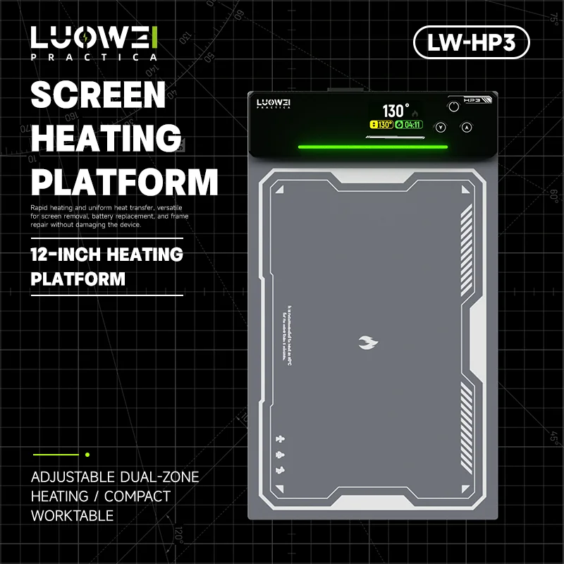 LUOWEI HP3 LCD 12 inches Screen Separator Stage kit Fast Heating Separation Silicone Mat for iPhone iPad Screen Teardown Tool