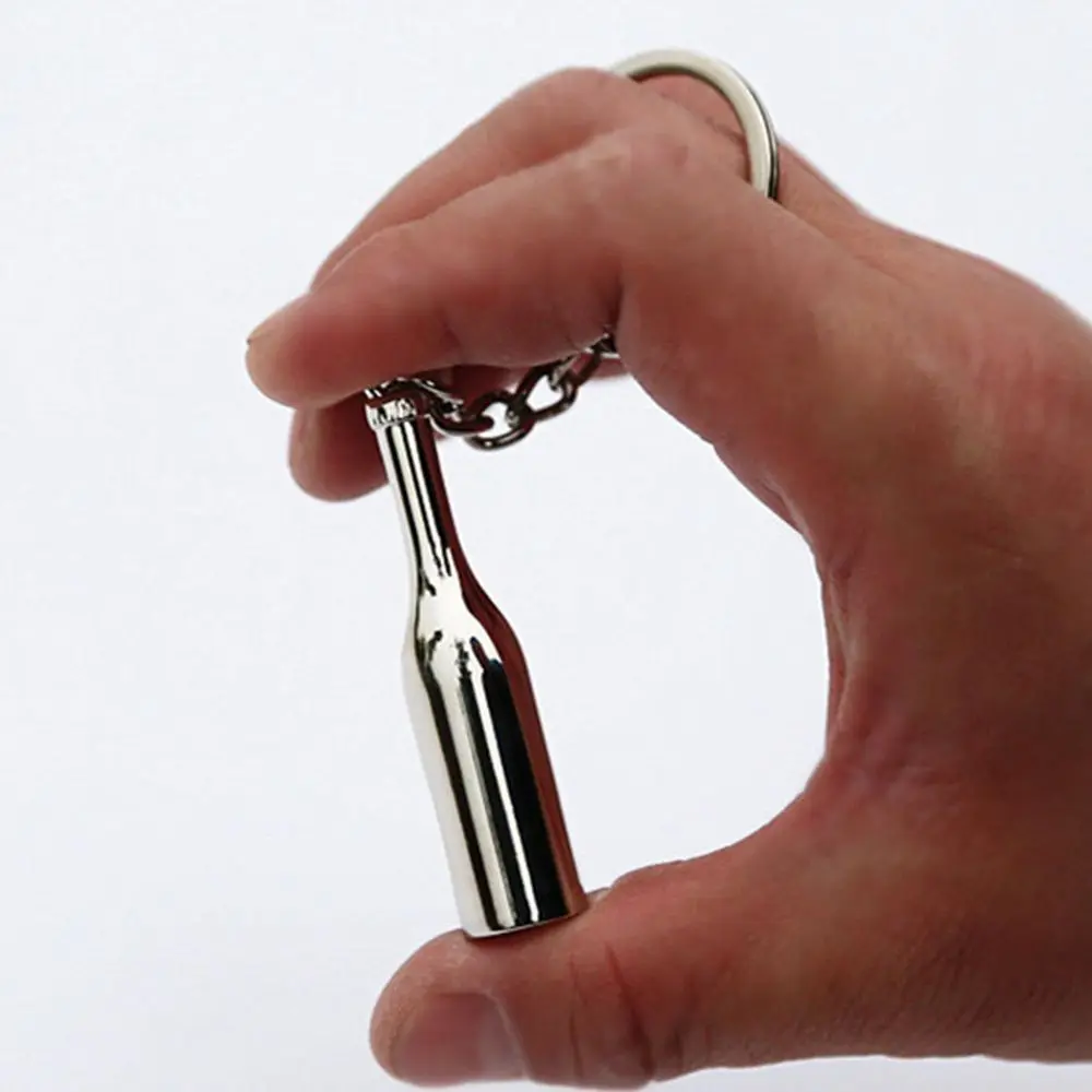 Camping Beer Travel Opener Key Chain Wine Bottle Shaped Key Ring