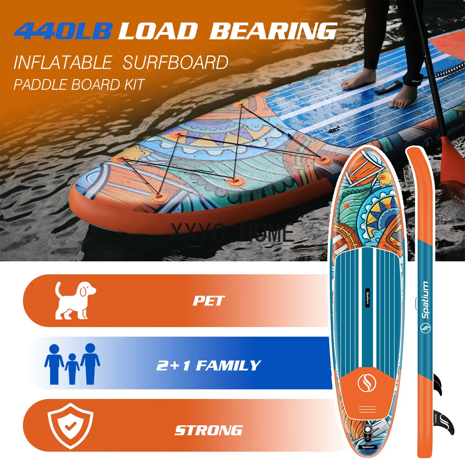 Spatium 350cm Inflatable Surfboard SUP Paddle Board Surfing Fishing Accessories SUP Inflatable Stand Up Paddle Board Set