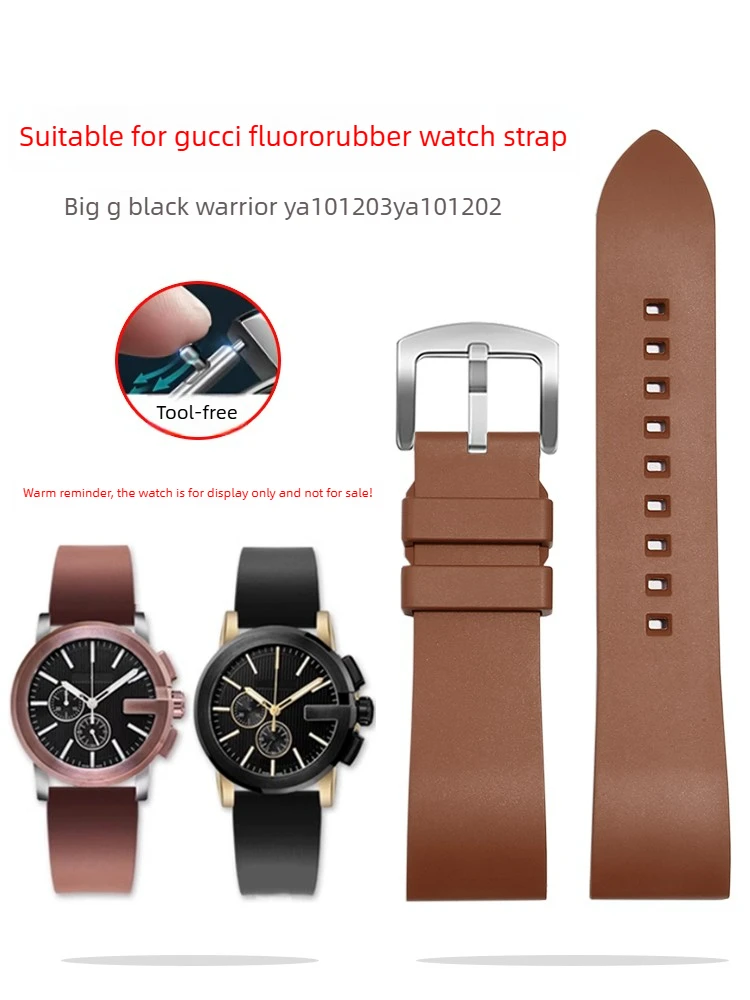 For Gucci YA101203 YA101202 GC Gucci Big G Darth Vader Fluororubber Watch Strap Men