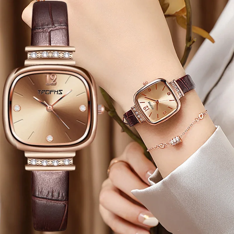 Orologi di lusso orologi da polso al quarzo quadrati da donna orologi di moda in pelle verde orologi da donna al quarzo da donna regali montre femme