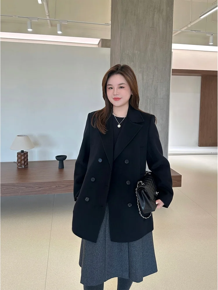 

Пальто JoJo Private Label из шерсти и кашемира, двубортное, Maxara, большие размеры, женская повседневная одежда для путешествий, поездок на работу, дома, для ежедневного использования, теплое