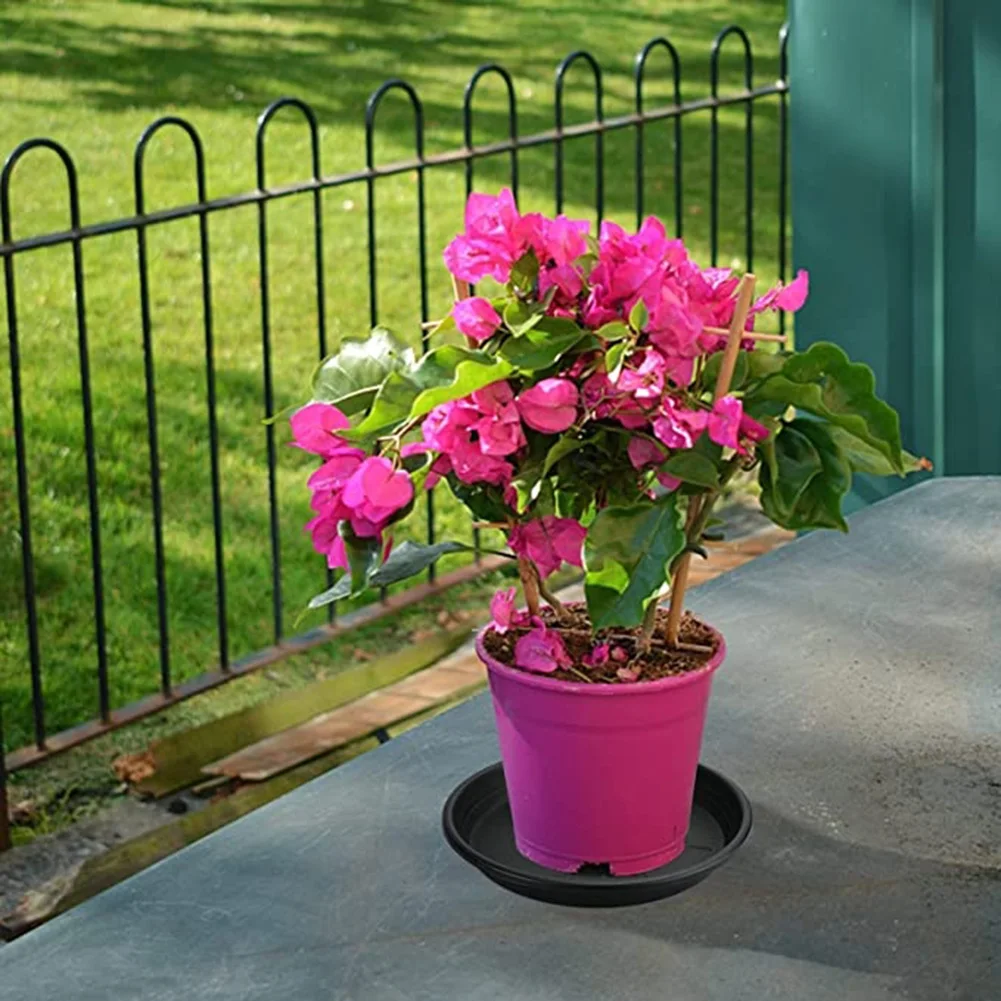 2PCS PP Round Succulent Plant Flower Pot Saucer Gross Trays 4/6/7/8/10 Inches Plant Trays For Home Garden Decoration Black