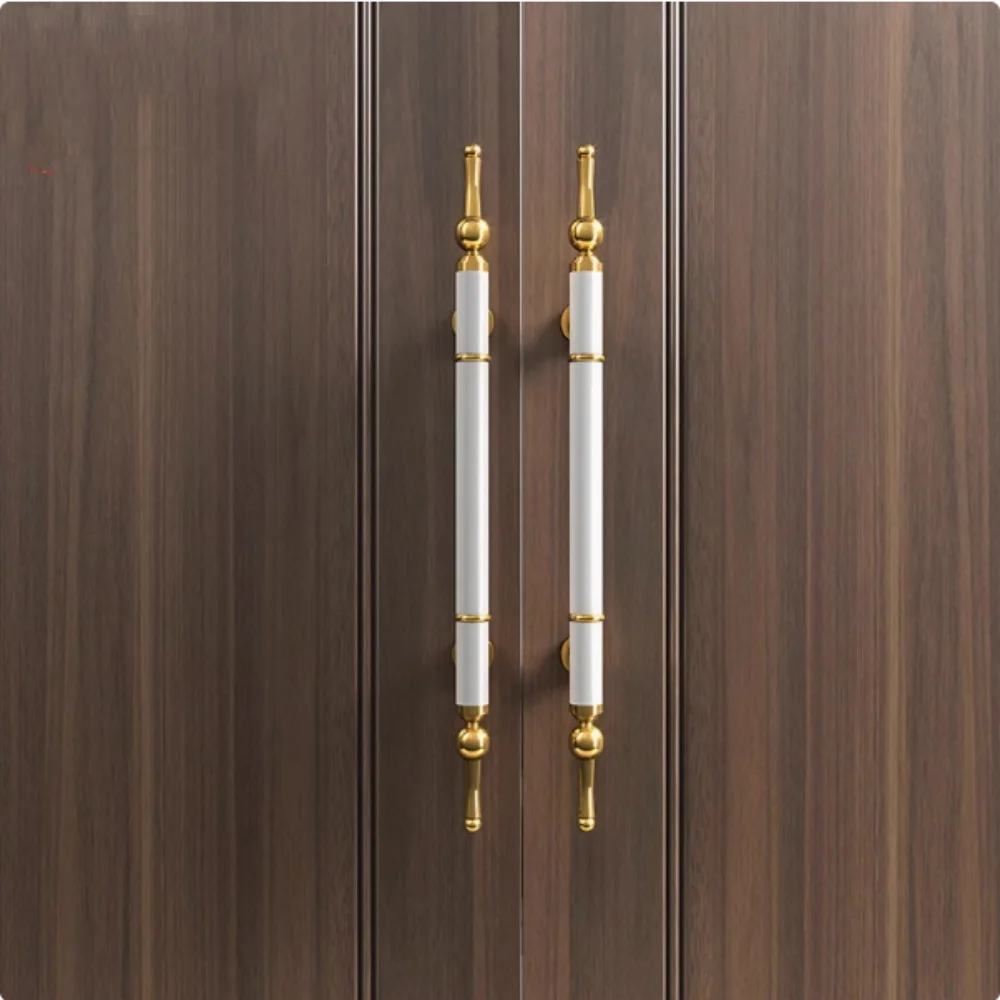 600 800mm Modern Fashion Gold White Black ktv Office Hotel Home Glass Wood door Double-sided mounting Big Gate Door Handle Pull