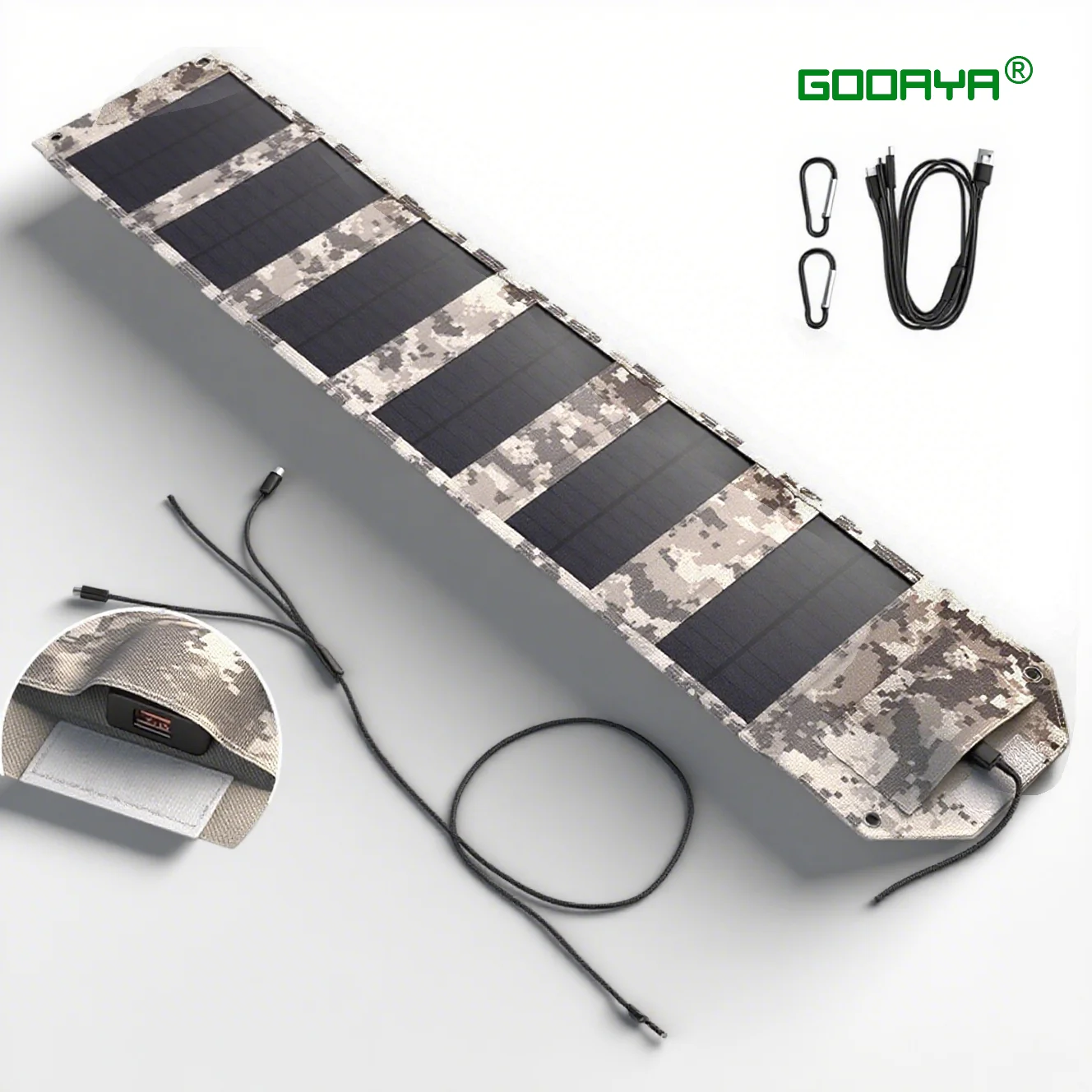 Camouflage 100W faltbares Solarpanel 5V USB tragbare Falttasche für Handy im Freien wasserdichte Powerbank für Camping Wandern
