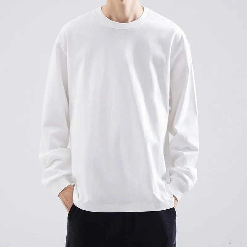 أحدث سويت شيرت رجالي بلون سادة عبارة عن طبقة أساسية فضفاضة على الطراز الأمريكي لكل من الرجال والنساء في الخريف والشتاء #5