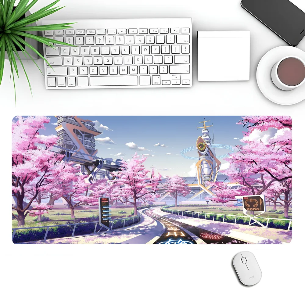 Flowers And Cherry Blossoms Non-slip Mouse Pad Suitable For Office Computers Laptops E-sports Game Desk Mats XXL Keyboard