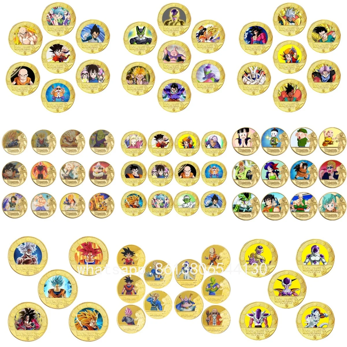

Япония Аниме Dragon Ball Памятные золотые монеты Различные персонажи Металлическая коллекция монет Мультяшная фигурка Сувенирный подарок для фанатов