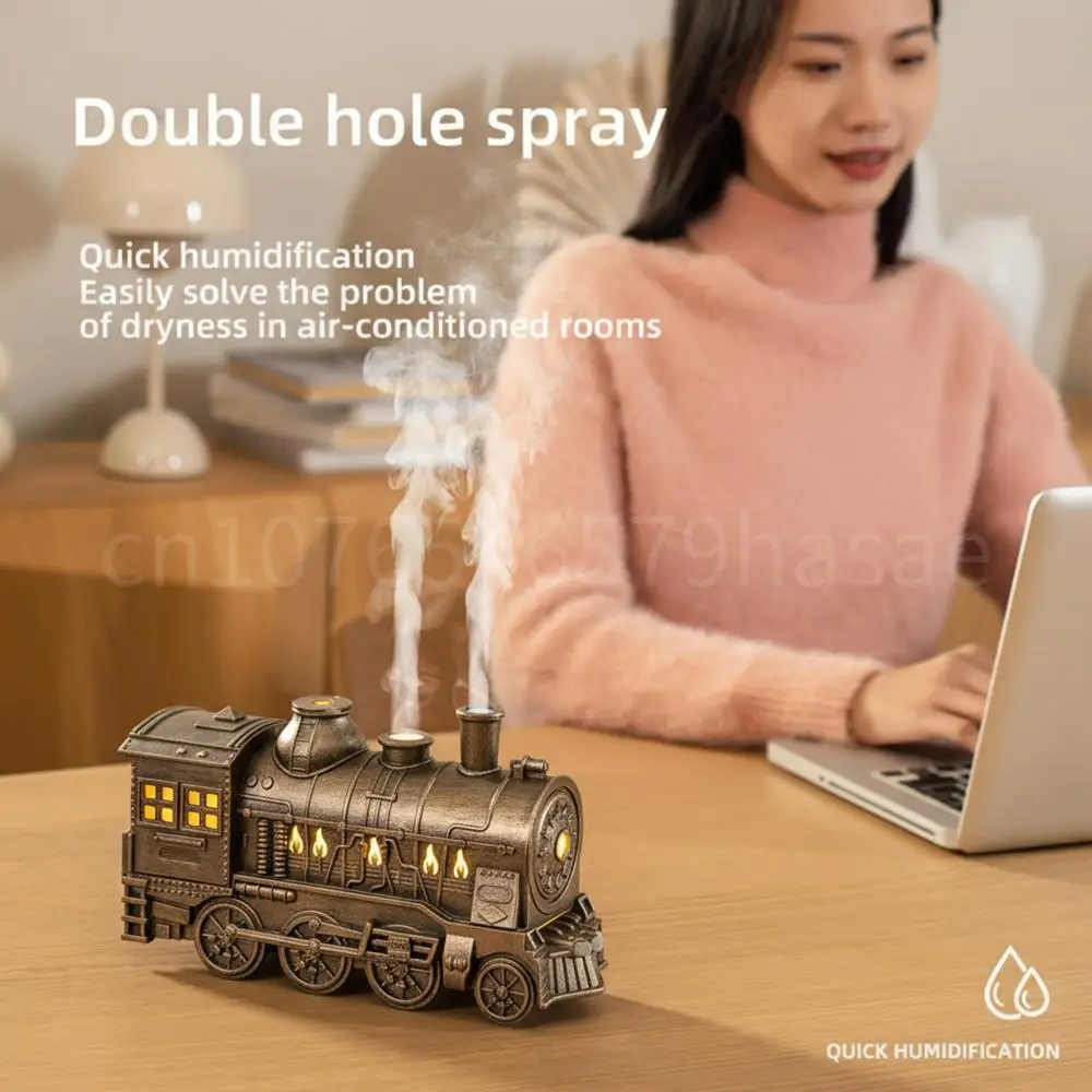 

Retro Steam Train Air Humidifier 300ML Ultrasonic Aromatherapy Diffuser Mist Maker Fragrance Essential Oil Aroma Humidifier