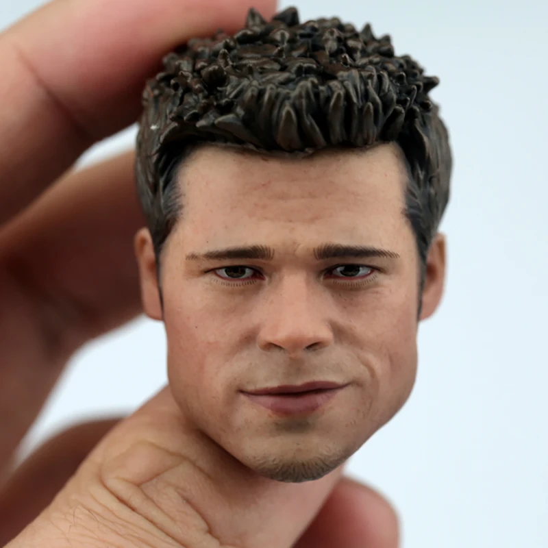 

1/6 Young Brad Pitt Head Sculpt PVC Male Soldier Head Carving Model Fit 12'' Soldier Action Figure Body Dolls