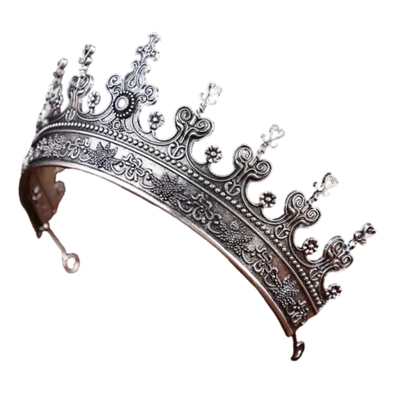 Elegant Metal Queen Crowns Tiaras Hairband สำหรับผู้หญิงผู้ชายสไตล์บาโรก
