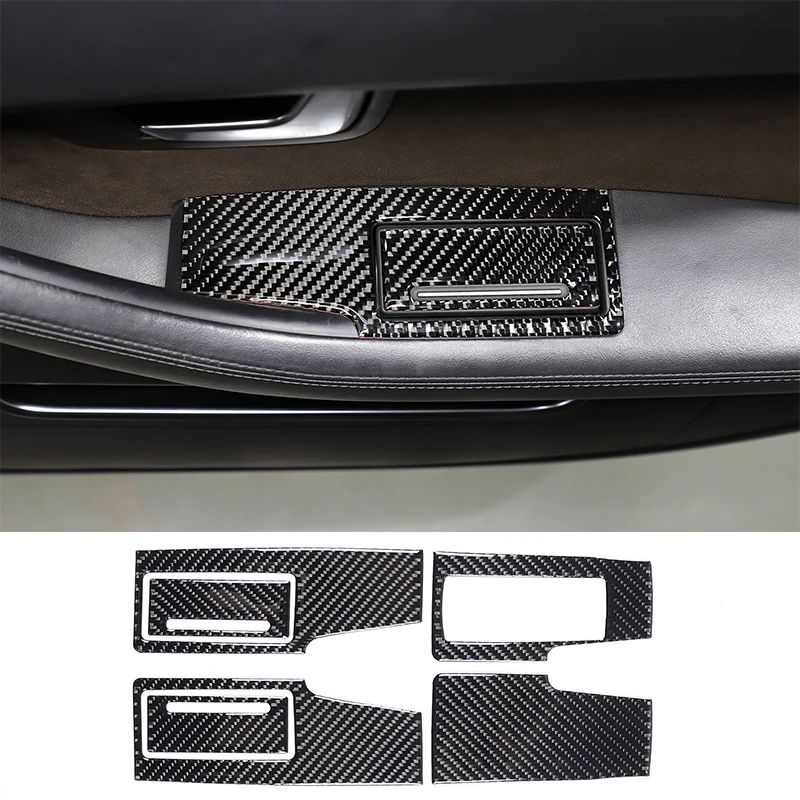 

For 2004-2012 Audi A8 soft carbon fiber car styling car glass lift switch button frame cover sticker car interior accessories