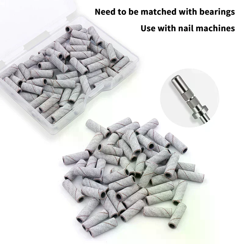 Nail Mini Sanding Ring Bands 3MM Electric Manicure Nail Drill Bits 120/150/180/240 Grit Gel Nail Polish Removal Manicure Tool