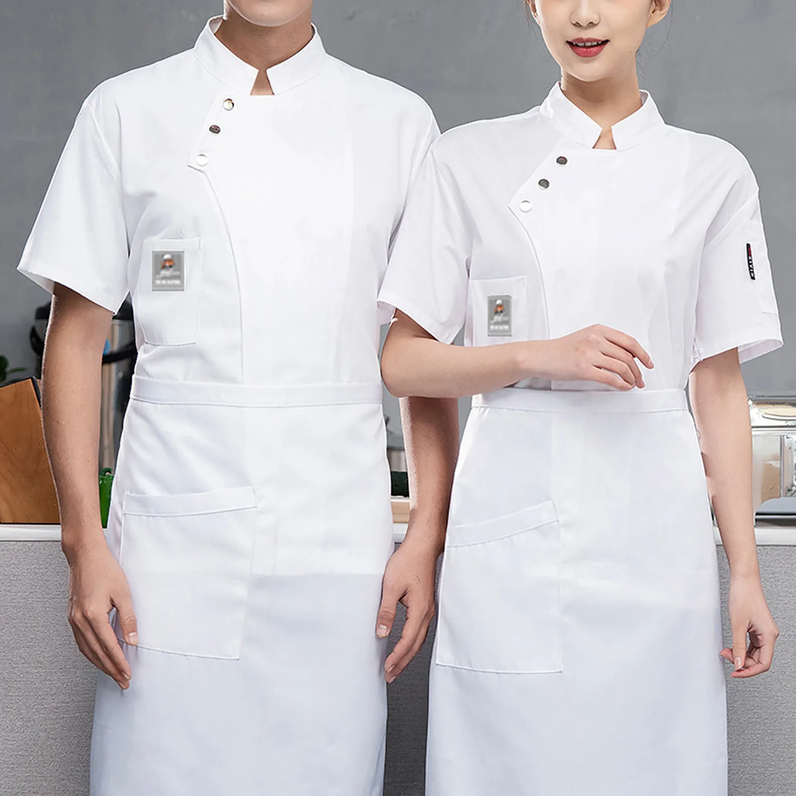 

Chef Uniform Restaurant Cafeteria Back Kitchen Breathable Mesh Chef Work Uniform For Men And Women Short Sleeve Summer Hotel