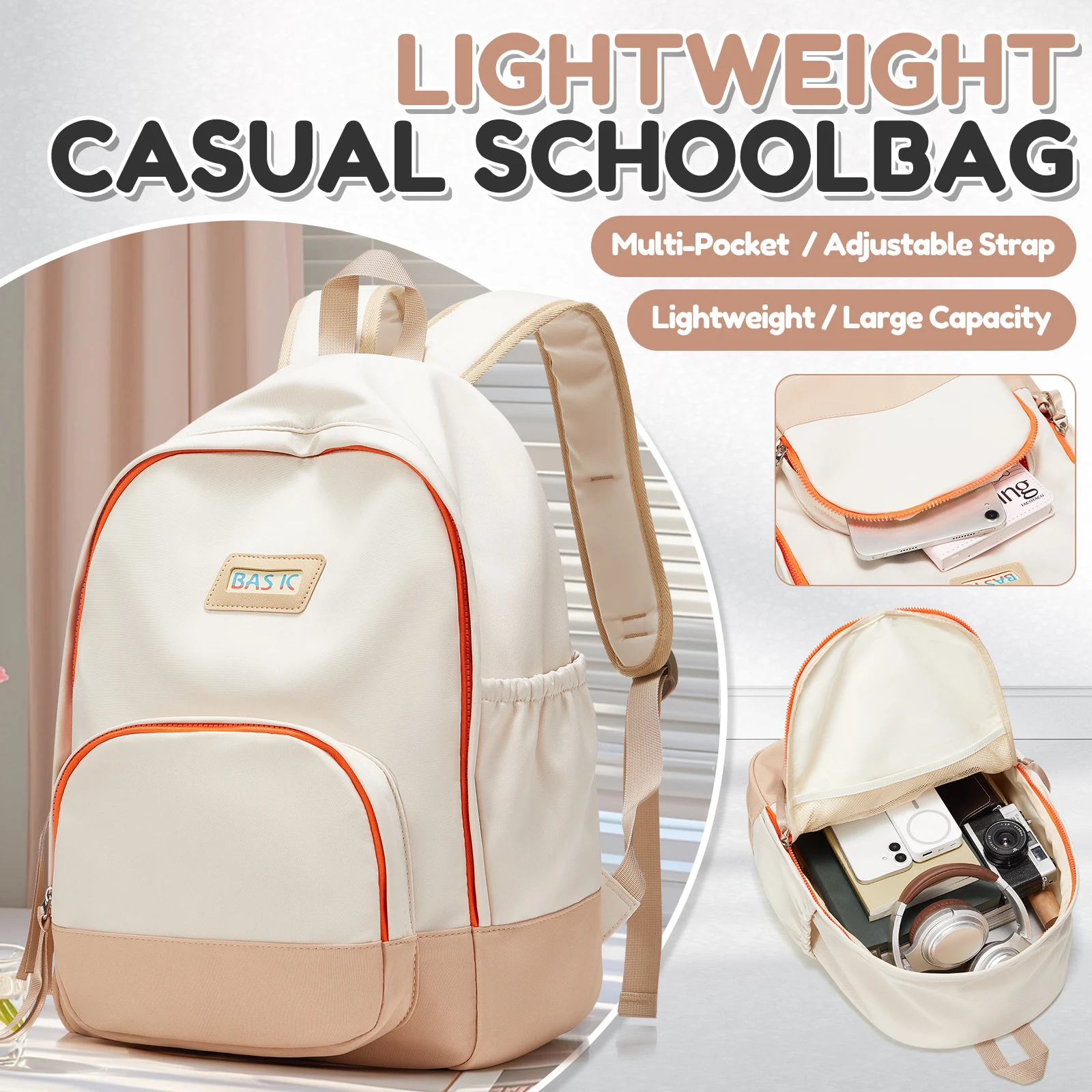 

Large Capacity Backpack for Teen Girls, Middle High School College Student Bookbag Daypack Laptop Travel Backpack，Casual Bag