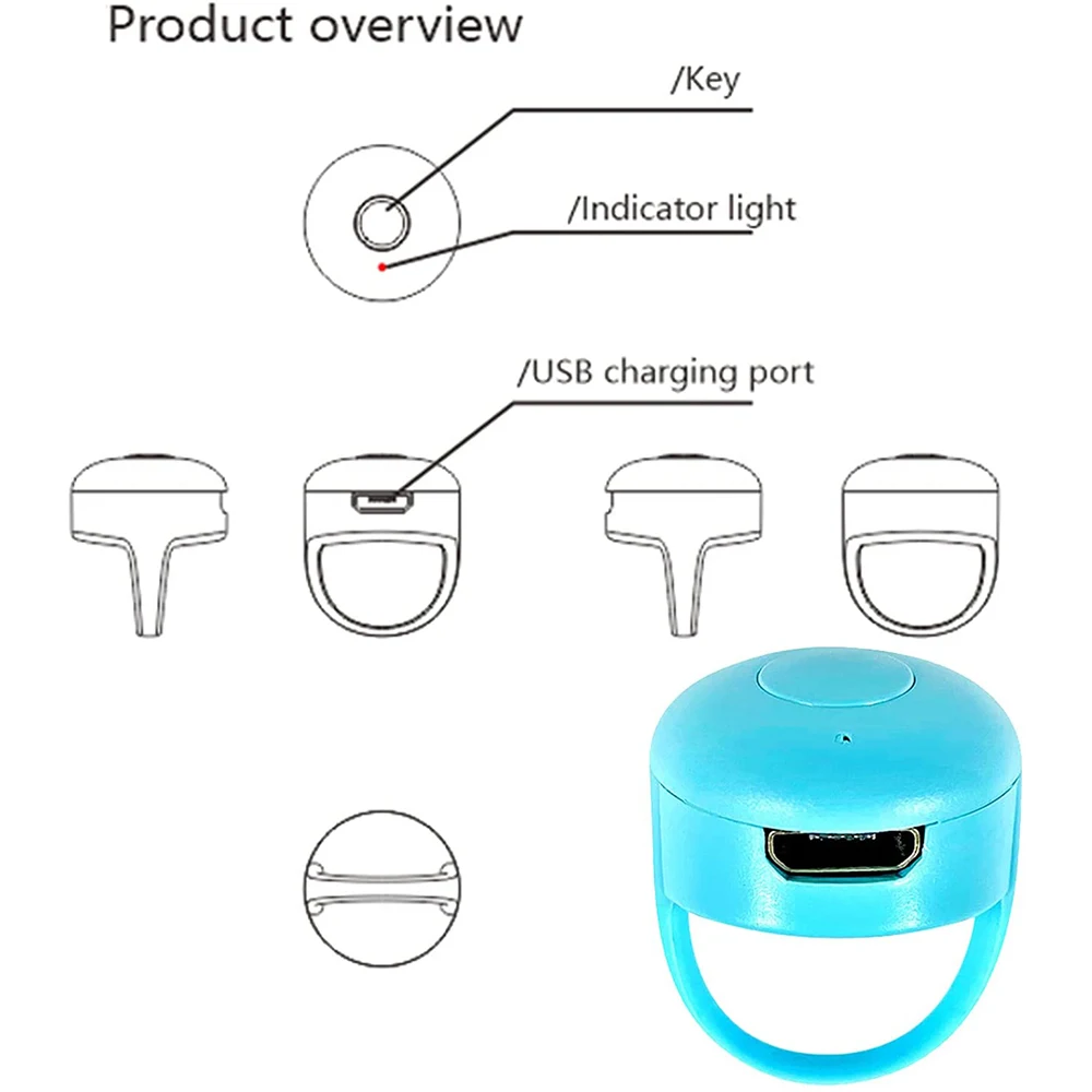 Operação remota página Turner para Smartphones, Bluetooth, vídeos curtos dobro, azul, dá-lhe, 10m