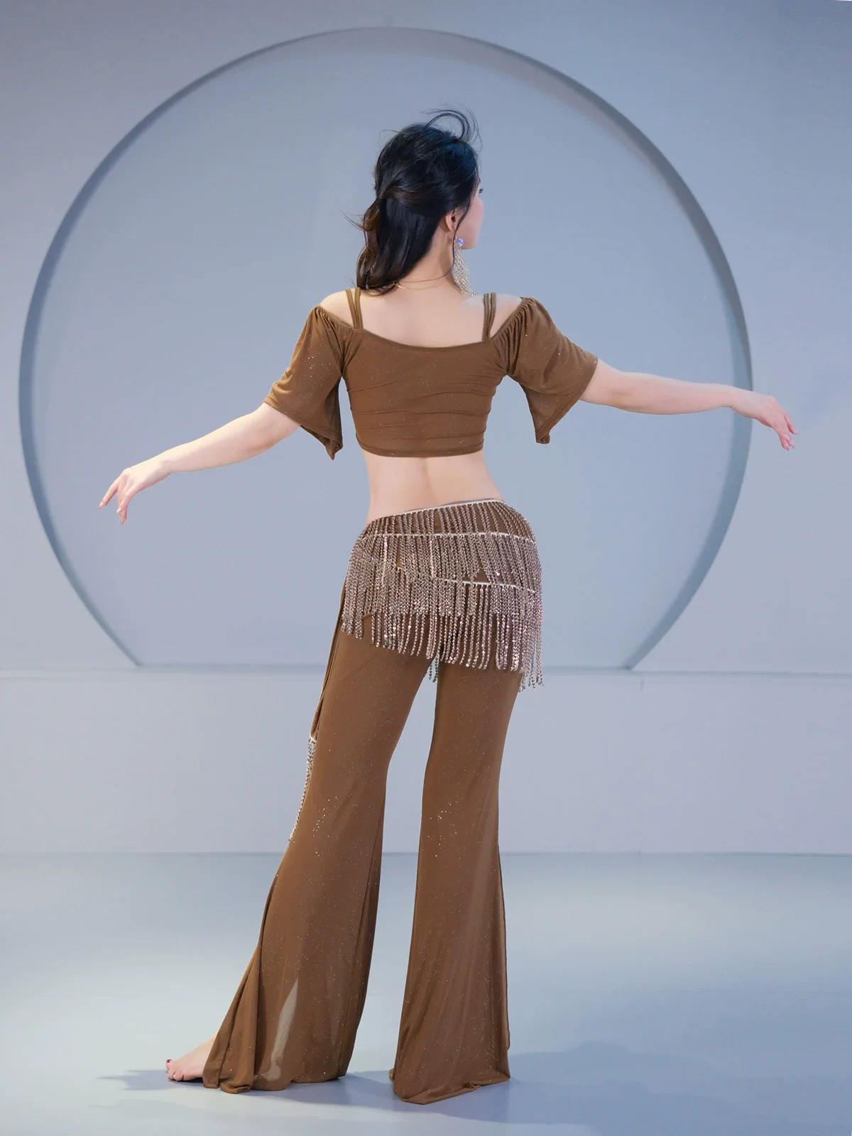 Nieuwe Buikdans Kostuum Vrouwen Les Dancewear Top Hippe Sjaal Broek Oosterse Buikdans Praktijk Kleding
