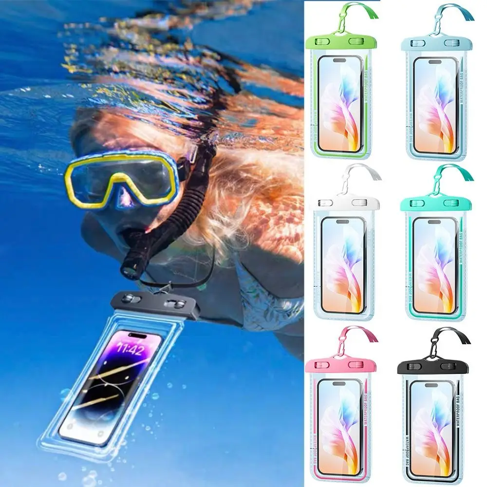 Universal Waterproof Cellphone Dry Bag Floating Travel Essentials Phone Pouch Transparent Touchable Phone Dry Bag