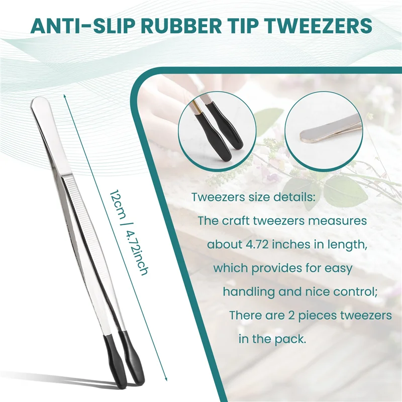 ABLU-2 Pezzi di Pinzette con Punta in Gomma Pinzette di Precisione in Silicone PVC Laboratorio Industriale Hobby Pinzette Artigianali Strumento