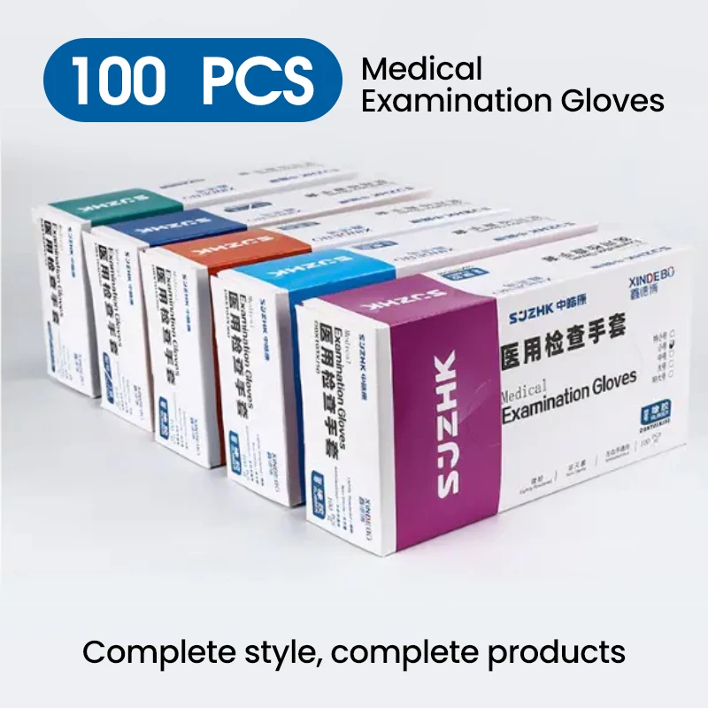 

100Pcs Disposable Medical Rubber Gloves:Powder-Free/Lightly Powdered,Non-Sterile,Ambidextrous,Ideal Laboratory & Hospital Use