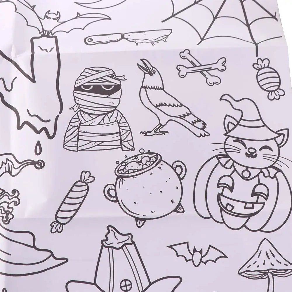 Creative Halloween Graffiti Tablecloth Handmade DIY Painting Large Coloring Posters Colorful 130x75cm