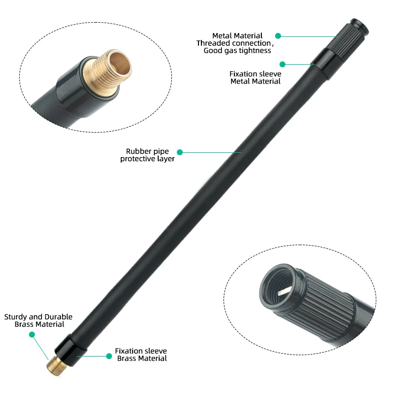 Deemount Air Pump Extension Hose 20/30/50CM Brass Thread Electric Pump Bicycle Tire Inflator Tube Connector Accessories