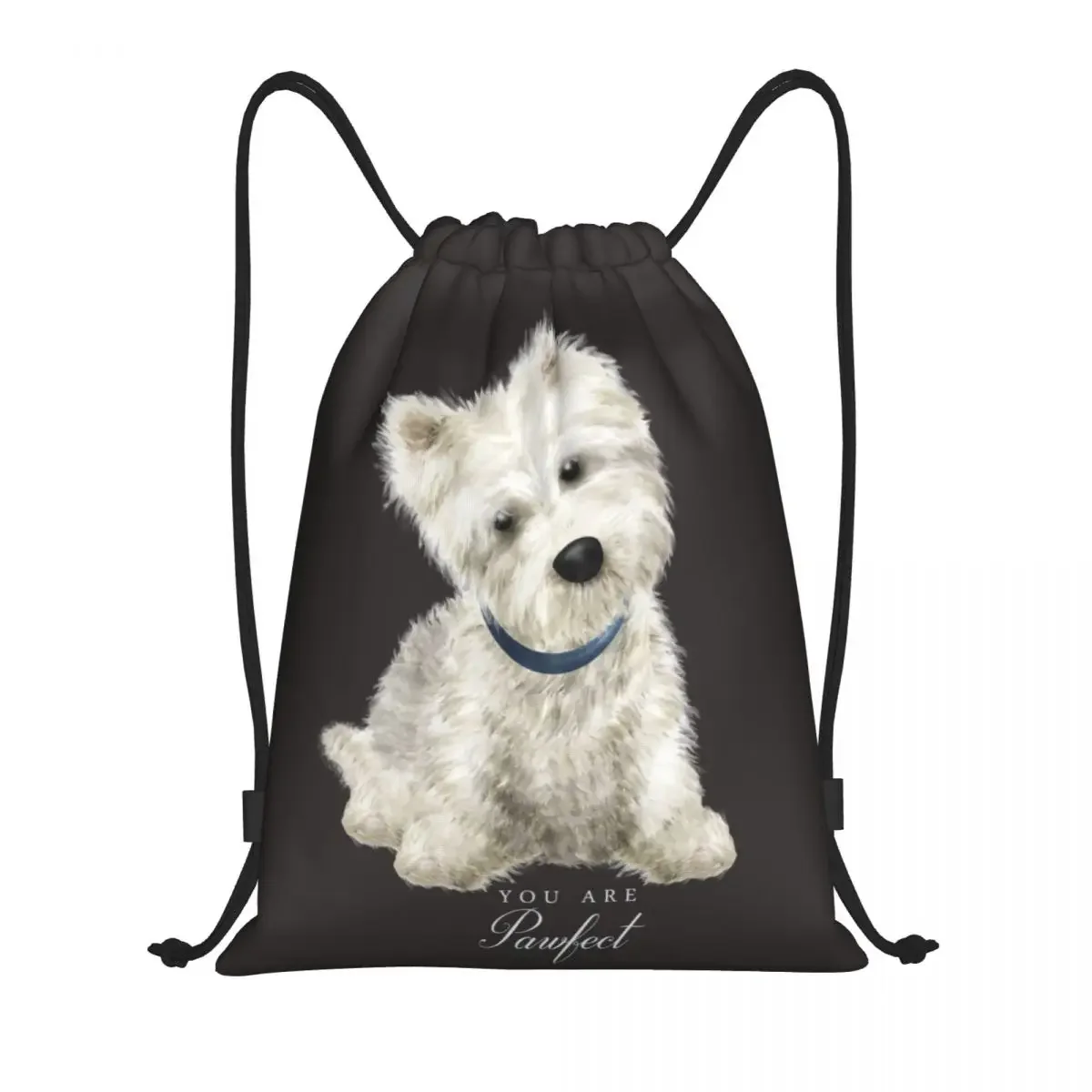 Custom Westie West Highland White Terrier Dog Drawstring Bag Women Men Portable Gym Sports Sackpack Shopping Storage Backpacks