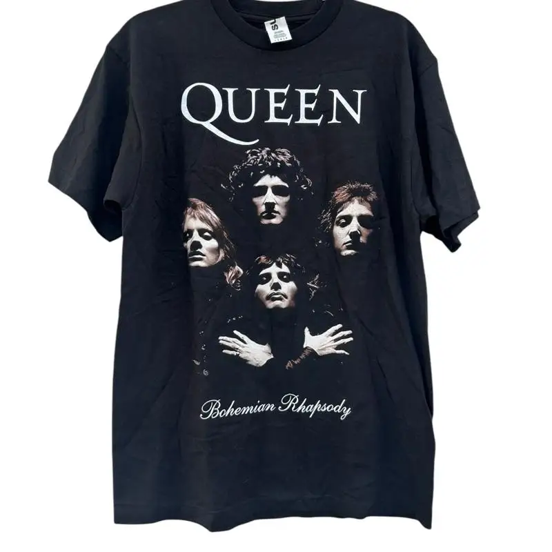 

Винтажная мужская футболка с рисунком Queen Bohemian Rhapsody, большая черная футболка Suna Honduras