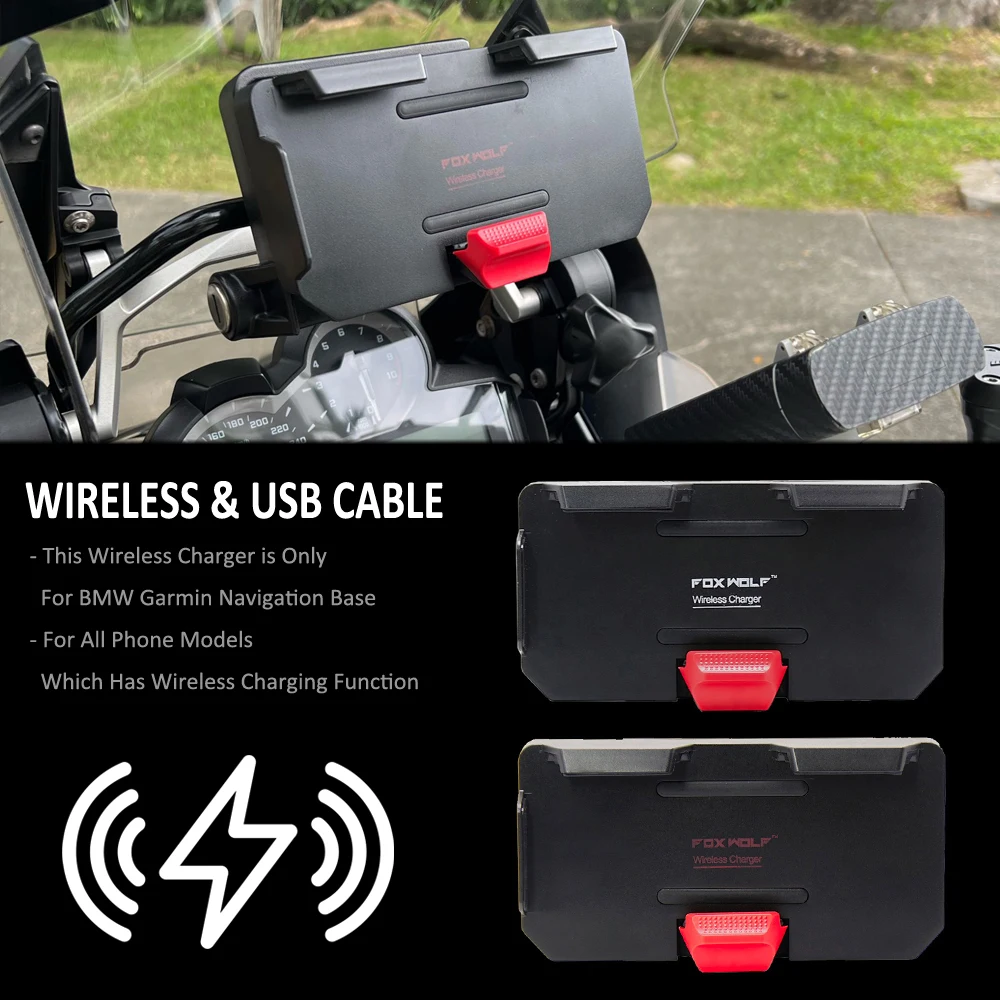 NEW For BMW R1200GS R1250GS R 1250 GS F800GS F700GS S1000XR ADV Motorcycle Wireless Charging GPS Phone Holder Navigation Bracket