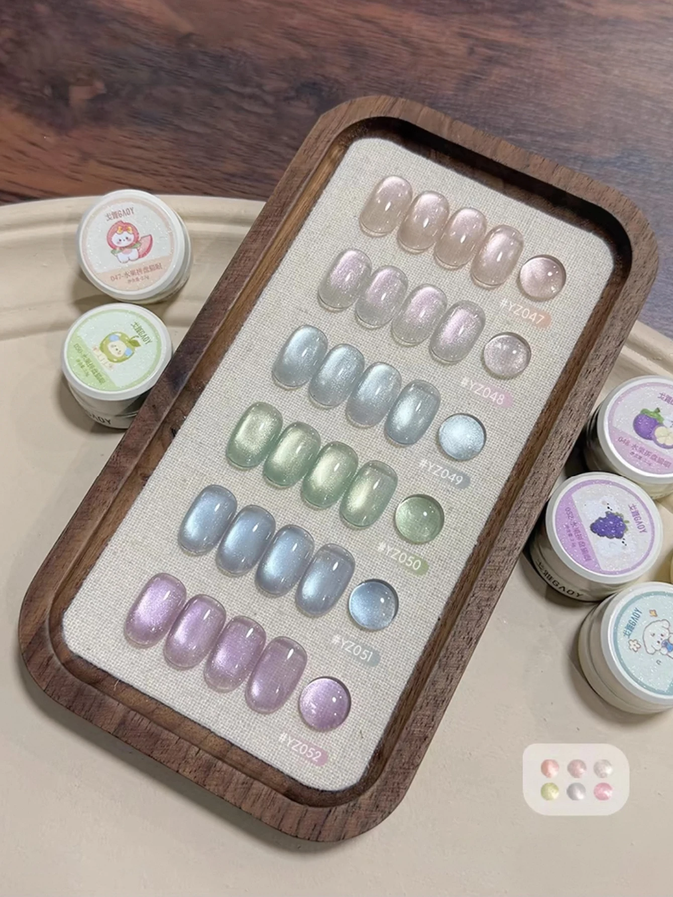 1-12개입 15ml 가을 네일 과일 파티 글라스 비즈 캣아이 젤 네일 폴리쉬 UV LED 경화 휴일 여성 선물 네일 살롱 DIY 키트