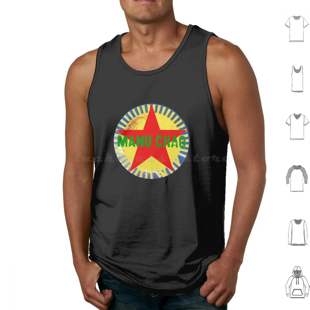 Camisetas sin mangas Manu Chao Sun, chaleco sin mangas, música Manu Chao, reggae clandestino, mano negra, Castro, Chávez, Cuba, comunista