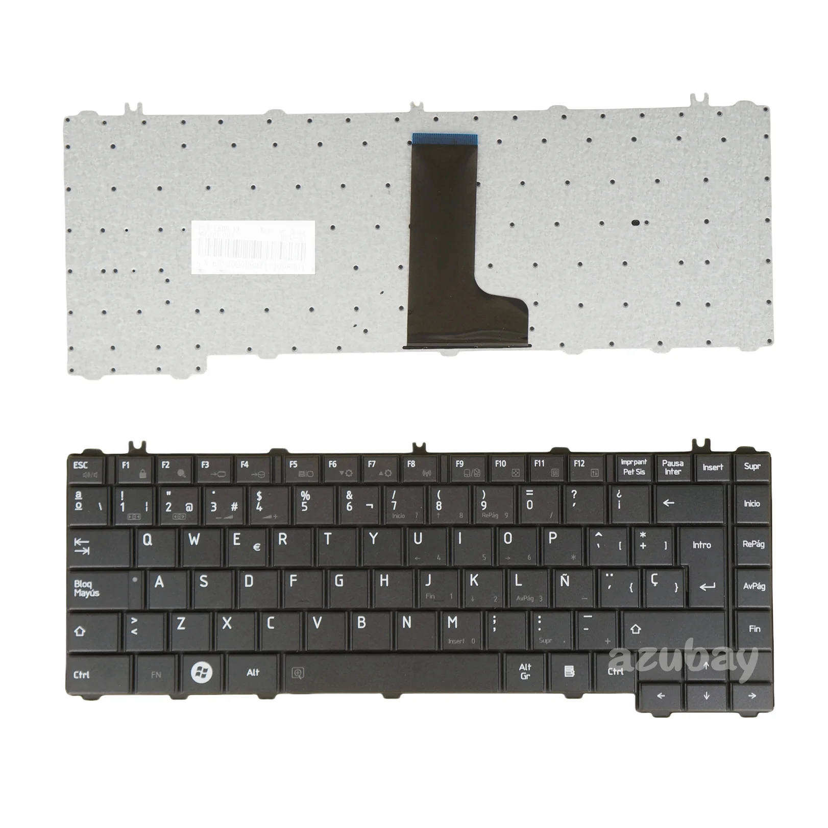 

Spanish Laptop Keyboard for Toshiba V114226Ck1 6037B0050617 Nsk-Tm0Gv 9Z.N4Vgv.00S Aete2L00010-La 9Z.N4Vgq.01E, Satellite L745 L740 L735 L730 L705 L700 L645 L640 L630 L605 L600 C645 C645 L645D L645D