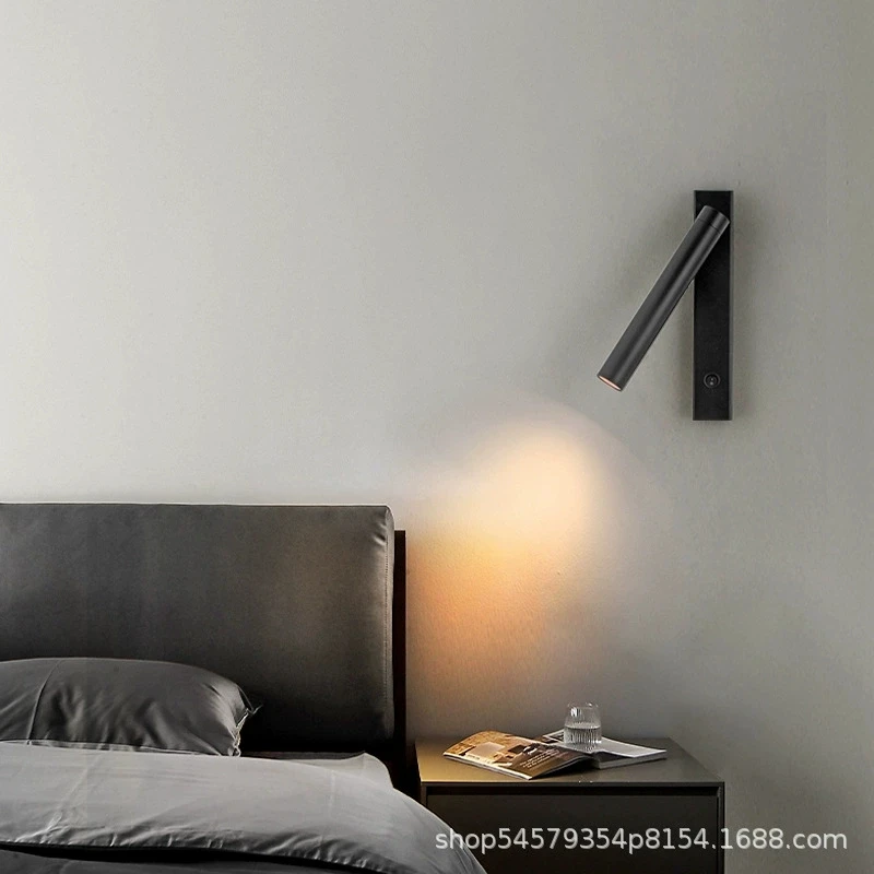 

3W 5W Wall Lamp Backlight Rotation Adjustable Light Hotel Bedroom Bedside Study Reading Sconce Lamp With Switch Northern Style