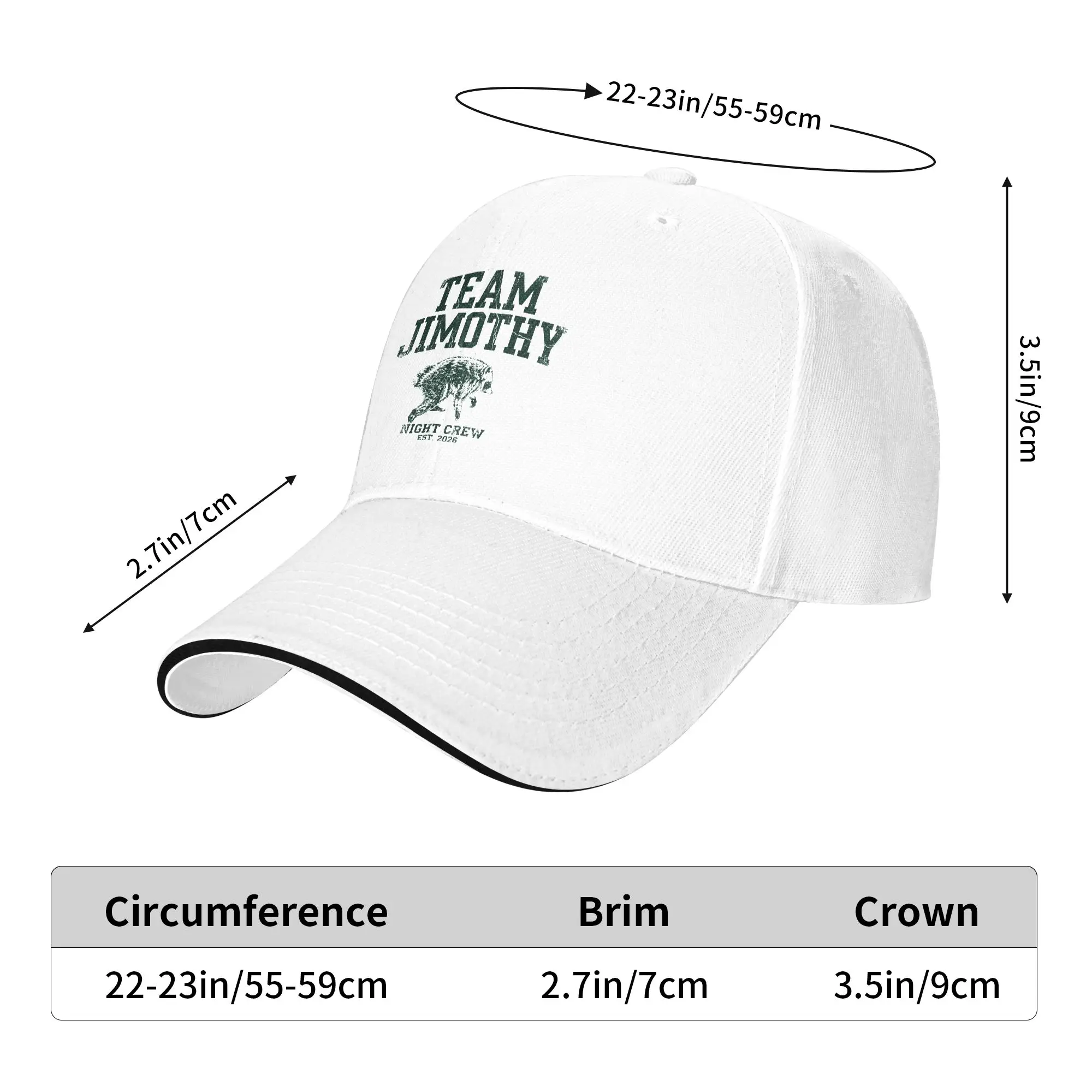 Team Jimothy Crew Night Est 2026 Seattle Raccoon Viral Memes Sun  Summer For Unisex-Teens Running Hippie Baseball Caps