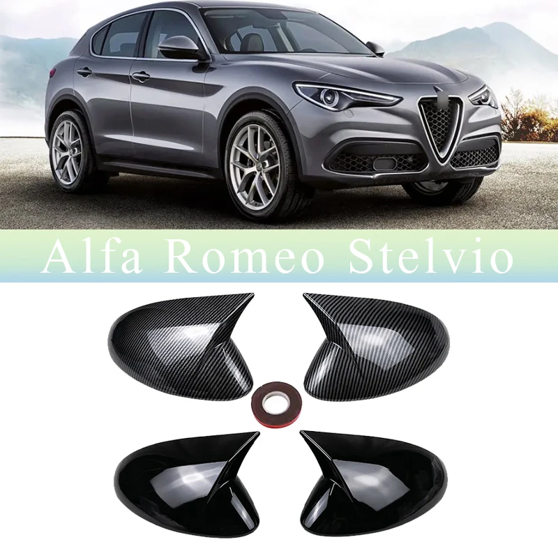 

For Alfa Romeo stelvio Horn-shaped Reverse Mirror Shell Protection Cover Decorative
