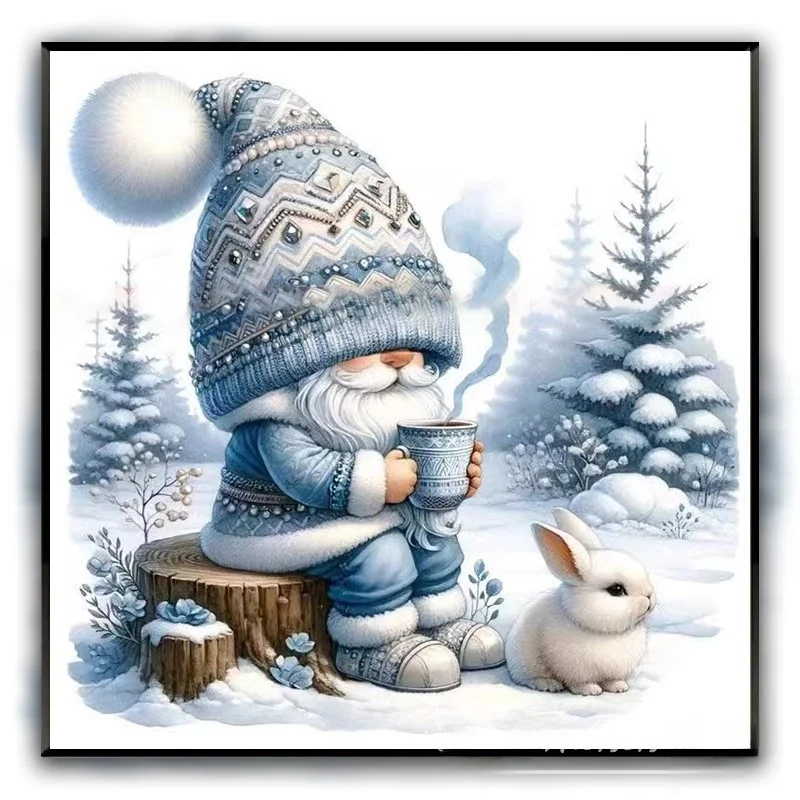 

Современный минималистичный набор для вышивания крестиком с кроликом, ручная работа, алмазная вышивка 5D, маленький коврик из хлопковой ткани, декор для гостиной