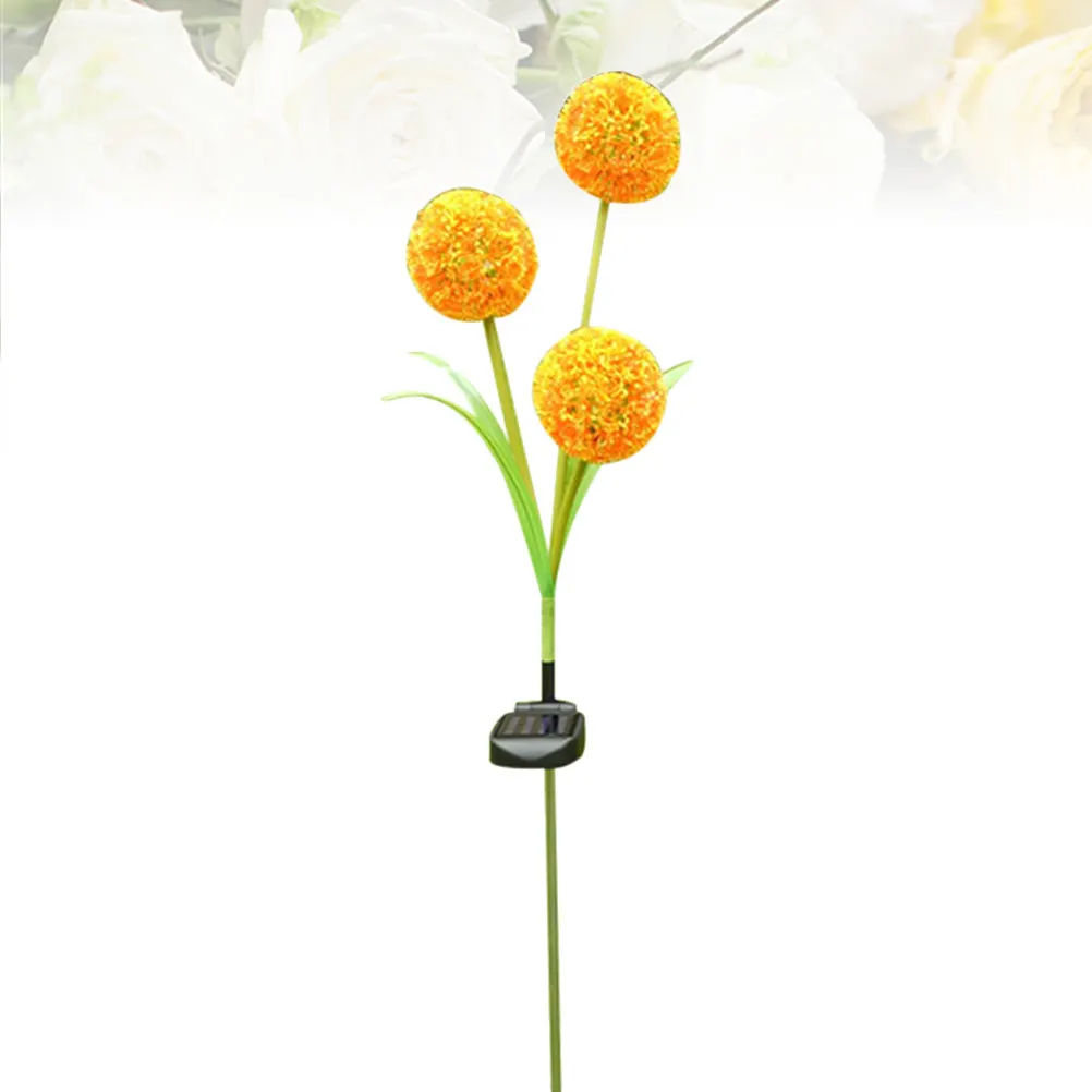 

3 Solar Powered Lawn Lamp LED Dandelion Shaped Ground Plug Garden Pathway Yard Patio Night Light Solar Powered Lawn Lamp